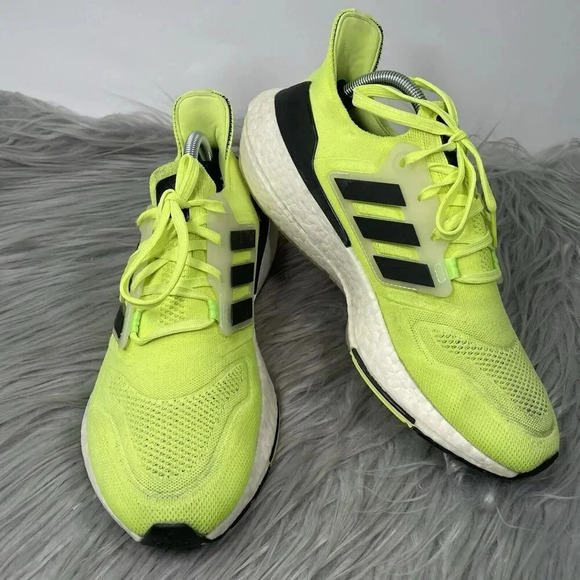 Adidas UltraBoost 22 Mens Size 11.5 Solar Yellow Black Athletic Running Sneakers - Picture 9 of 10